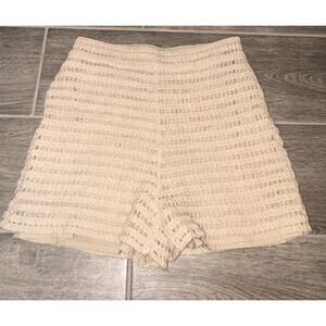 NWOT Womens Luminary Fine Collection Cream Crochet Shorts Size XS